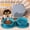 Blue, variant on Portable Silicone Dog Food & Water Bowl, Leak-Proof Foldable Double Bowl, Suitable for Small and Medium Dogs(Blue)
