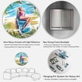 thumbnail image 5 of Designart 'Portrait Beautiful Blond Model At The Beach Sunbathing' Nautical & Coastal Circle Metal Wall Art 11x11 - Disc of 11, 5 of 5