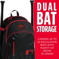 thumbnail image 6 of Franklin Sports MLB Batpack Bag - Youth Baseball, Softball + Teeball Backpack - Black/Red, 6 of 7