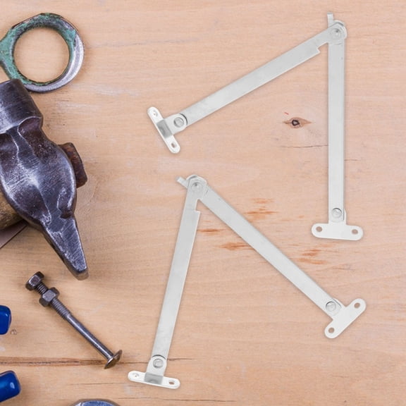 2pcs Stainless Steel Furniture Hinges Folding Tie Rod for Cabinet Door Multi-Functional Lid Support Easy Installation for Home Office Exhibition