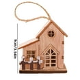 thumbnail image 4 of Christmas Village Houses LED Light Wooden House with Battery Rustic Holiday Village Decor for Christmas Table Centerpieces Xmas Party Decorations DIY Crafts, 4 of 9