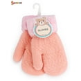 thumbnail image 2 of Spencer 1 Pair Winter Mittens Gloves for Baby Kids, Unisex Cute Warm Fleece Lined Thermal Knit Gloves with String (Pink), 2 of 8