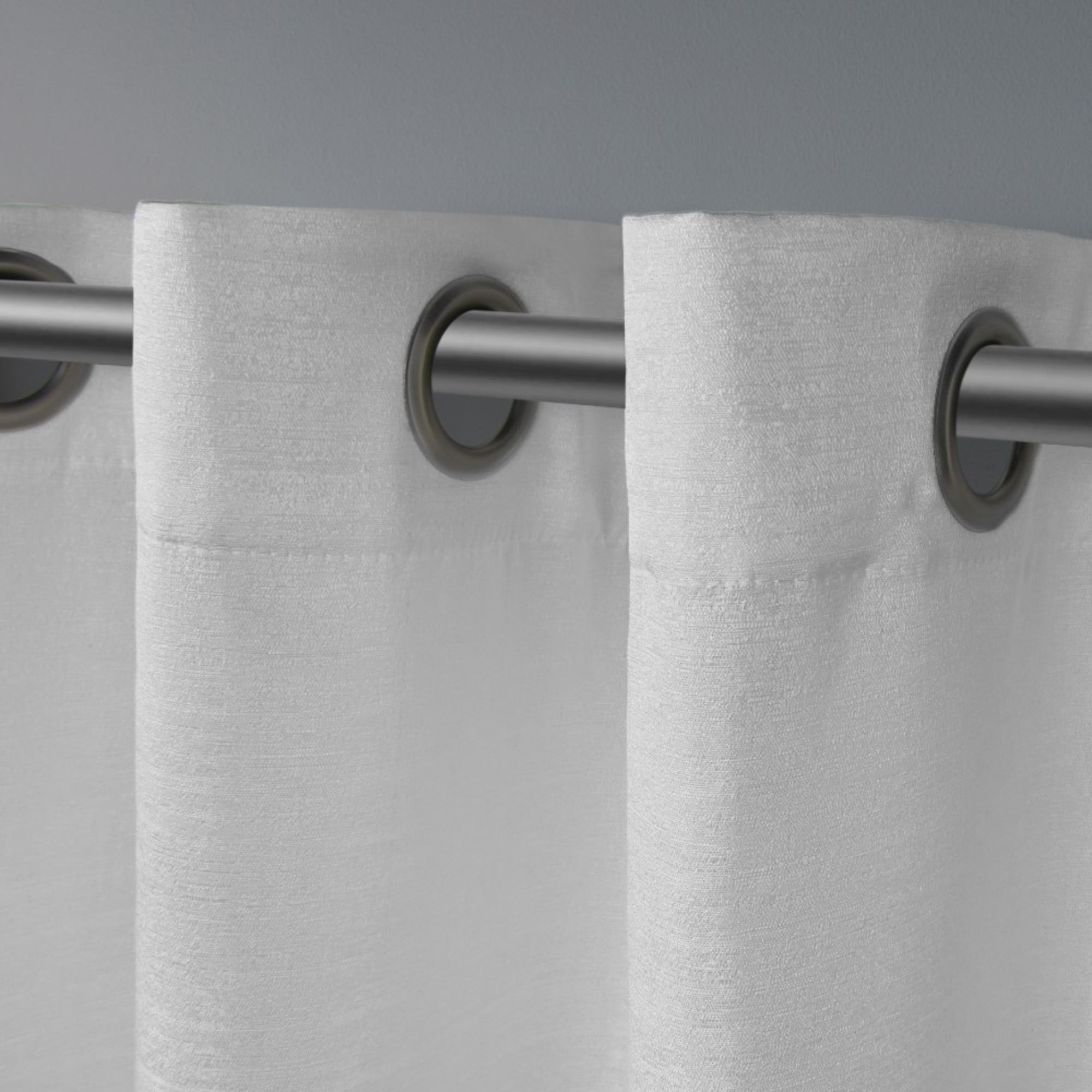 Exclusive Home Curtains Virenze Faux Silk Grommet Top Curtain Panel Pair, 54x63, Winter White