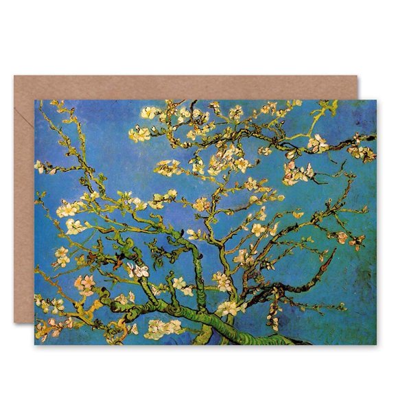 Wee Blue Coo VINCENT VAN GOGH BRANCHES avec Fleur d'Amande Carte de Vœux 1890