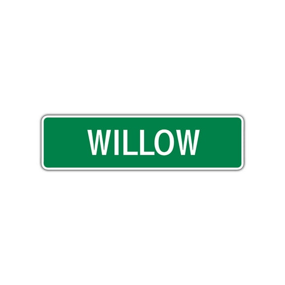 Willow Girls Children Name Letter Printed Label Indoor Outdoor Unique Wall Plaque Decoration Aluminum Metal Sign 4"x13.5"