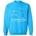 thumbnail image 2 of OXI Crewneck Sweatshirt - Technically The Glass is Full, Basic Casual Sweatshirts for Men's and Women Fleece Sweatshirt Long Sleeve - Sapphire 2X-Large, 2 of 2