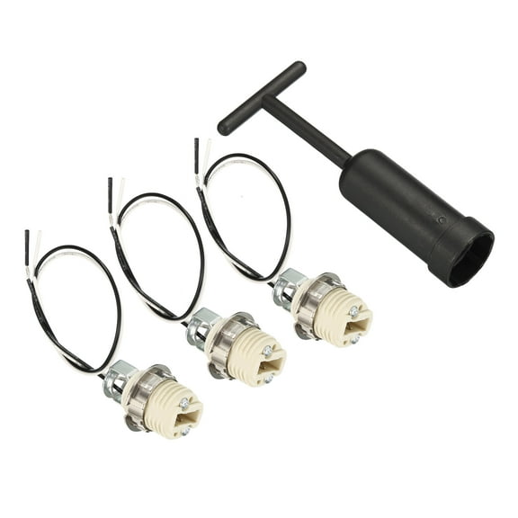 Uxcell G9 Light Base Socket Kit, 3 Set 10 Inch Long Wire Ceramic Lamp Holder Base with Socket Ring Removal Tool