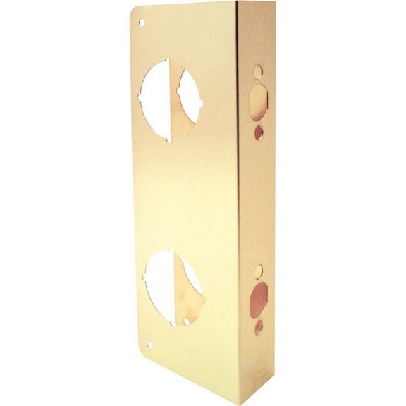 1-3/4 in. x 9 in. Thick Solid Brass Lock and Door Reinforcer, 2-1/8 in. Double Bore, 2-3/8 in. Backset