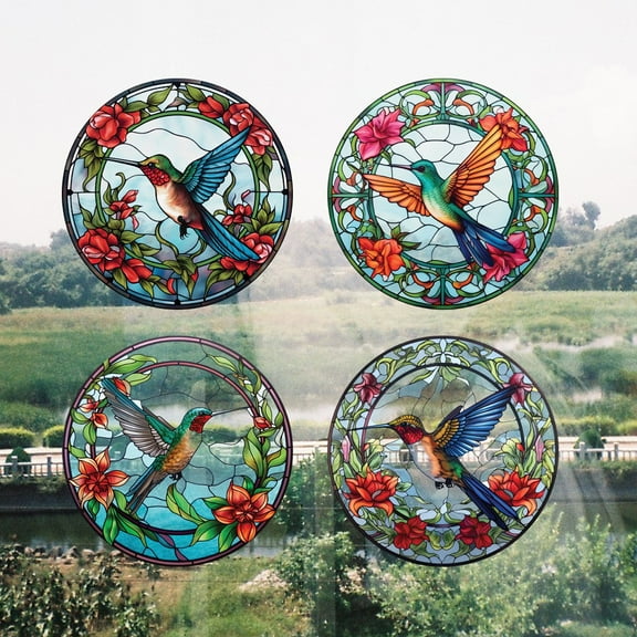 Clearance Stickers under $5,4 Sheets Anti Collision Bird Stickers Up Lighting Indoors Window Clings Decal Birds Pvc