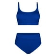 thumbnail image 6 of Xijirk Tankini Swimsuits for Women,Two Piece Swimwear U Neck High Waist Tankini Sets Adjustable Strap Bathing Suits Tummy Control Quick Dry Swimwear,Swimsuit for Women,L,Blue, 6 of 6