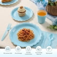 thumbnail image 3 of Goodlluck 50 Pcs Blue Paper Plates 7 Inch Scalloped Disposable Dessert Plates, Small Appetizer Cake Plates for Baby Shower, Birthday Party, Wedding, 3 of 8