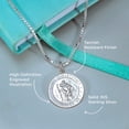 thumbnail image 2 of Sterling Silver Saint Christopher Medal - 3/4 X 3/4 Inch Size of a Nickel -Sterling Silver, 2 of 5
