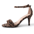 thumbnail image 4 of J. Adams Dove Leopard Comfortable and Stylish Stiletto Heels for Women – Open Toe Sandals Ankle Strap Dress Shoes Heel, 4 of 6