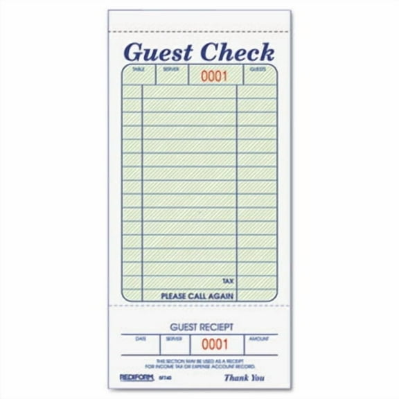 Rediform Guest Check Book