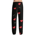 thumbnail image 6 of Hearthz Mens Valentine Pj Pants Men's Pajama Pants Heart Print Drawstring Wide Leg Men’s Lounge Pants with Pocket, 6 of 6