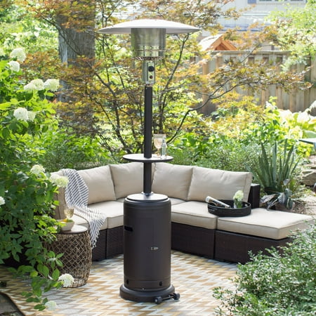 Az Patio Heaters Mocha Tall Heater With Table Az Patio Heaters Mocha Tall Heater With Table