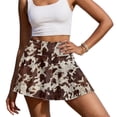 thumbnail image 2 of Xoenoiee Brown Cow Pattern Women Tennis Skirts Elastic Waist Pleated Golf Skort with 2 Pockets Stretchy Athletic Skirt for Pickleball Workout, XL, 2 of 7