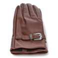 thumbnail image 2 of The Pioneer Woman Faux Leather Winter Gloves with Buckle, Cappucino, Size L/XL, 2 of 3