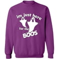 thumbnail image 2 of OXI Crewneck Sweatshirt - I'm Just Here For The Boos, Basic Casual Sweatshirts for Men's and Women Fleece Sweatshirt Long Sleeve - Purple Small, 2 of 2