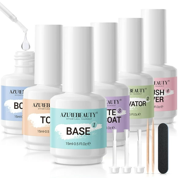 Set de pintura en polvo líquido AZUREBEAUTY Bond Base Top Coat, 15 ml