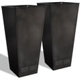 thumbnail image 1 of Worth 2 Pack 28" Tall Large Metal Planter, Tapered Steel Flower Pots, Black, 1 of 12