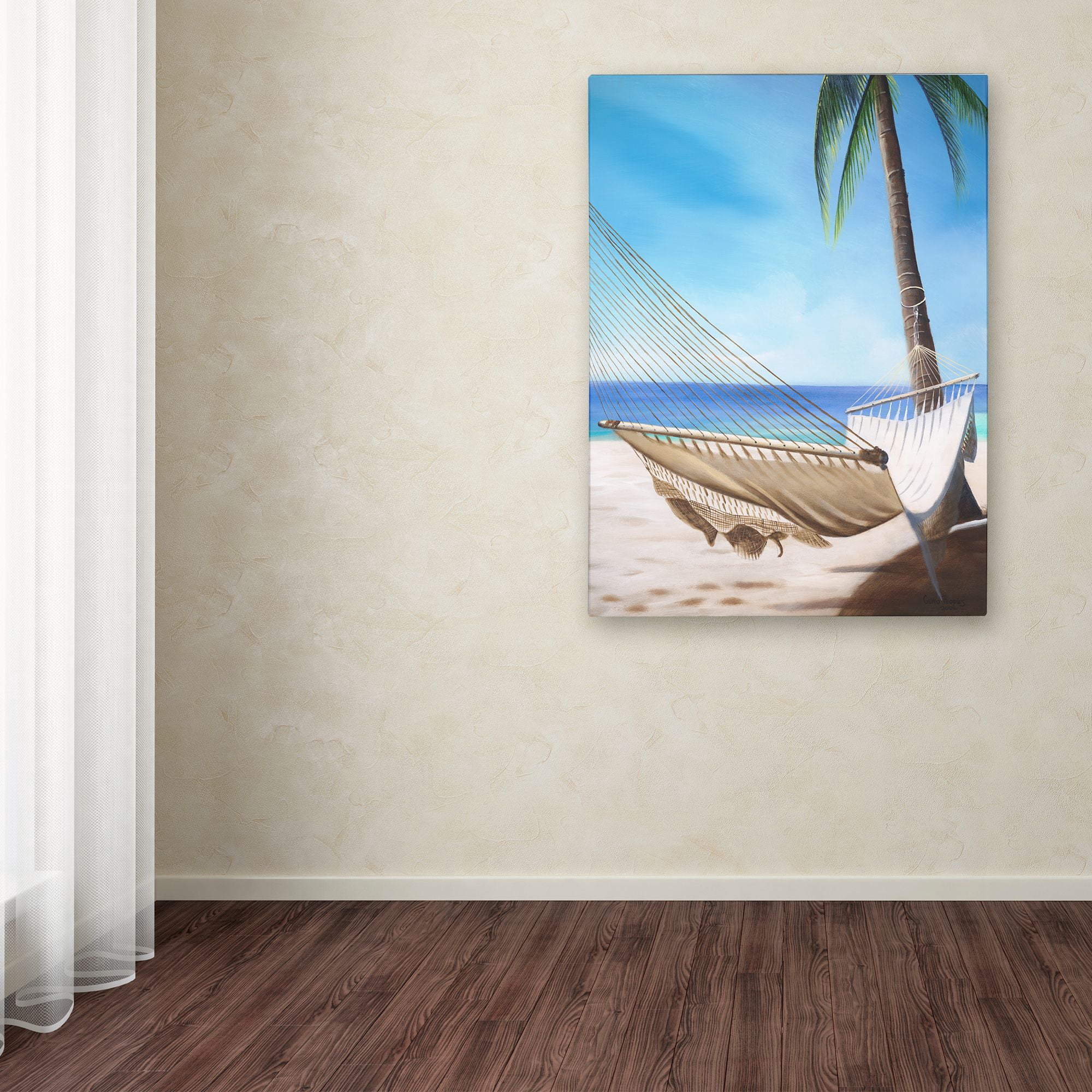 Trademark Fine Art 'Beach Hammock' Canvas Art by Geno Peoples