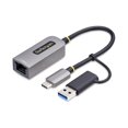 thumbnail image 1 of Adaptador USB-C a Ethernet StarTech.com con dongle USB-A GbE, 1 of 9