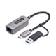 thumbnail image 1 of Adaptador USB-C a Ethernet StarTech.com con dongle USB-A GbE, 1 of 9