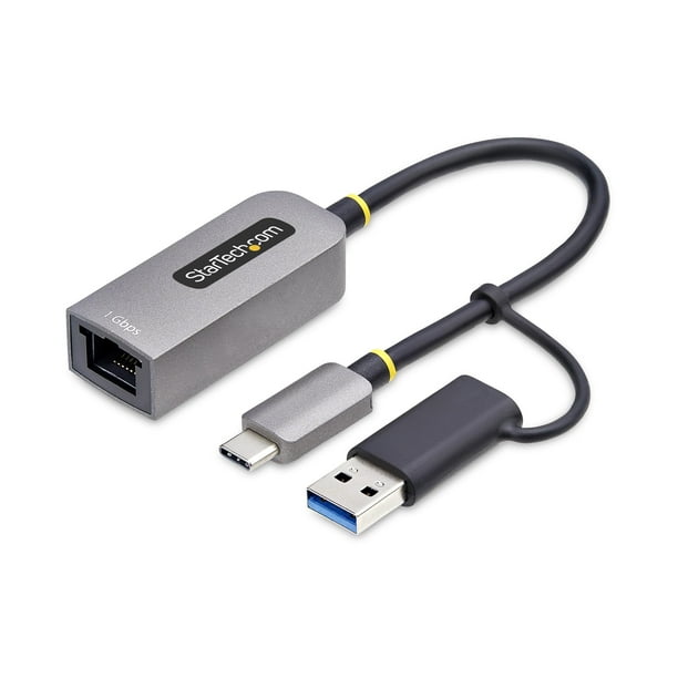 Adaptador USB-C a Ethernet StarTech.com con dongle USB-A GbE
