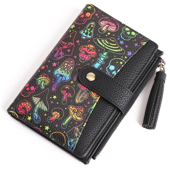 GAEKEAO Medium Size Wallet for Women RFID Blocking Bifold Card Holder Slim Womens Wallet with ID Window and Zipper Coin Pocket