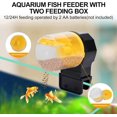 thumbnail image 2 of Alimentador automático de peces 100/210 ml (amarillo), dispensador de alimento para peces temporizador automático de acuario con dos cajas de alimentación para fines de semana festivos, 2 of 5