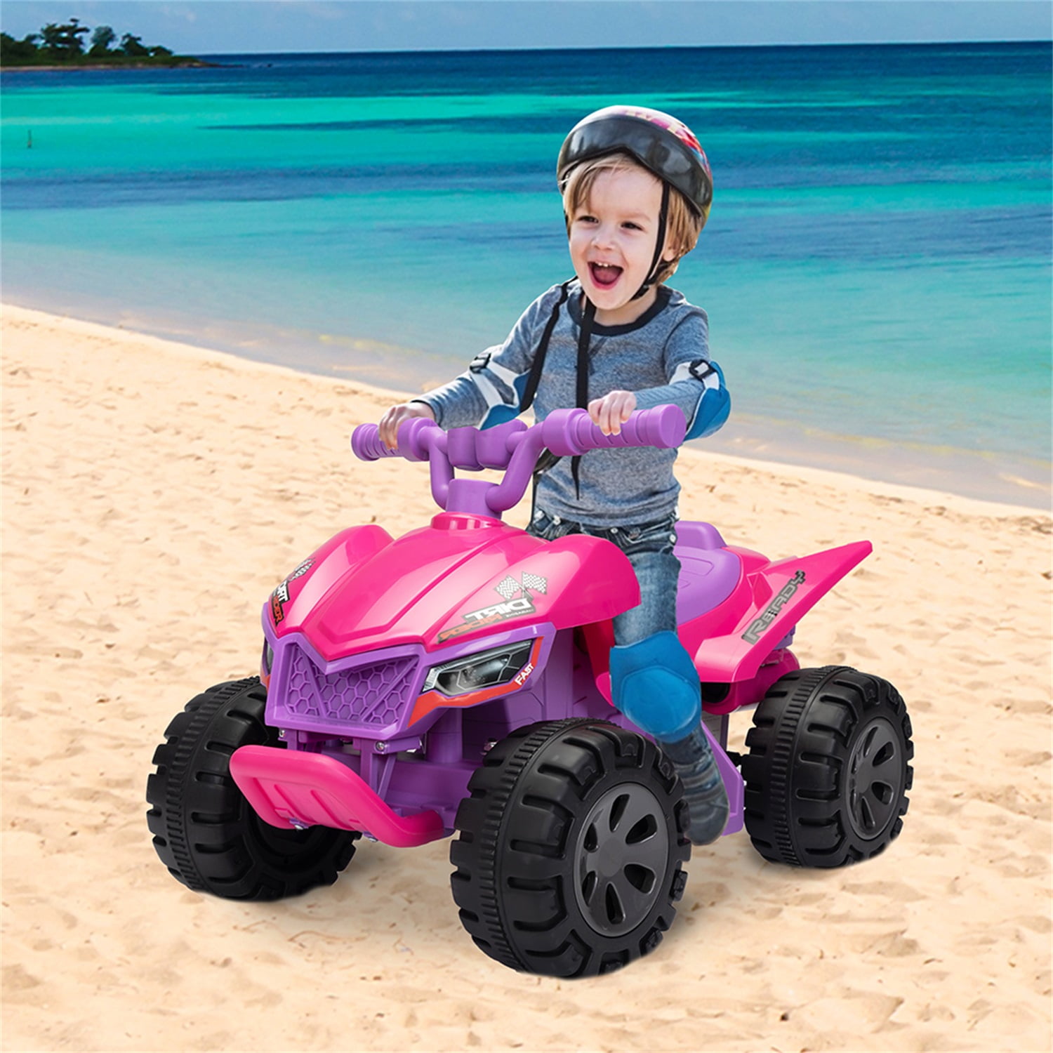 CIPACHO 6V Kids Ride-On Electric ATV, 4-Wheeler Quad Car Toy with Music for Toddlers Age 3-5, LED Headlights and Spray Device, Pink CIPACHO 6V Kids Ride-On Electric ATV, 4-Wheeler Quad Car Toy with Music for Toddlers Age 3-5, LED Headlights and Spray Device, Pink