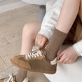 thumbnail image 4 of Chaussettes Tendance pour Femmes Style Coréen Nouveauté Automne Hiver Chaussettes Rétro en Coton Respirant Rayé Chaussettes Multicolores Taille Unique, 4 of 6