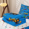 thumbnail image 5 of Erosebridal Cartoon Construction Zipper Twin Comforter Sets with Fitted Sheet and 2 Pillowcases,Excavator Crane Print Zipper Bedding Set For Boys,Polkadot Reversible,4-Piece, 5 of 7