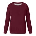 thumbnail image 4 of kytmyeq Women's Casual Fashion Solid Long Sleeve O-Neck Pullover Hoodies Top Blouse, 4 of 8