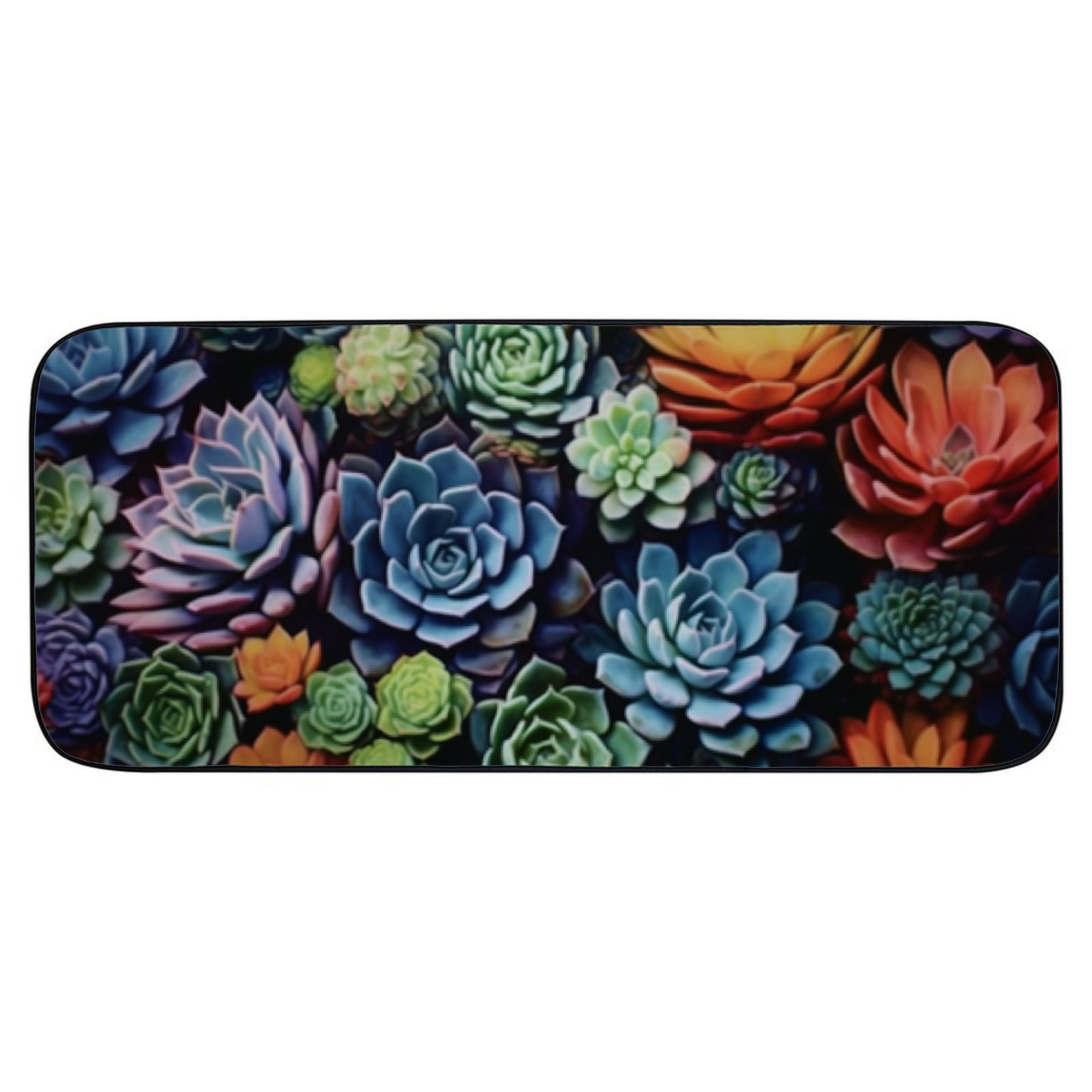 Qinduosi Succulents Door Doormat Door Rug, Non Slip Absorbent Mud Trapper, Inside Floor Mats, Soft, Washable, Carpet for Entryway  19.68*47.24 in