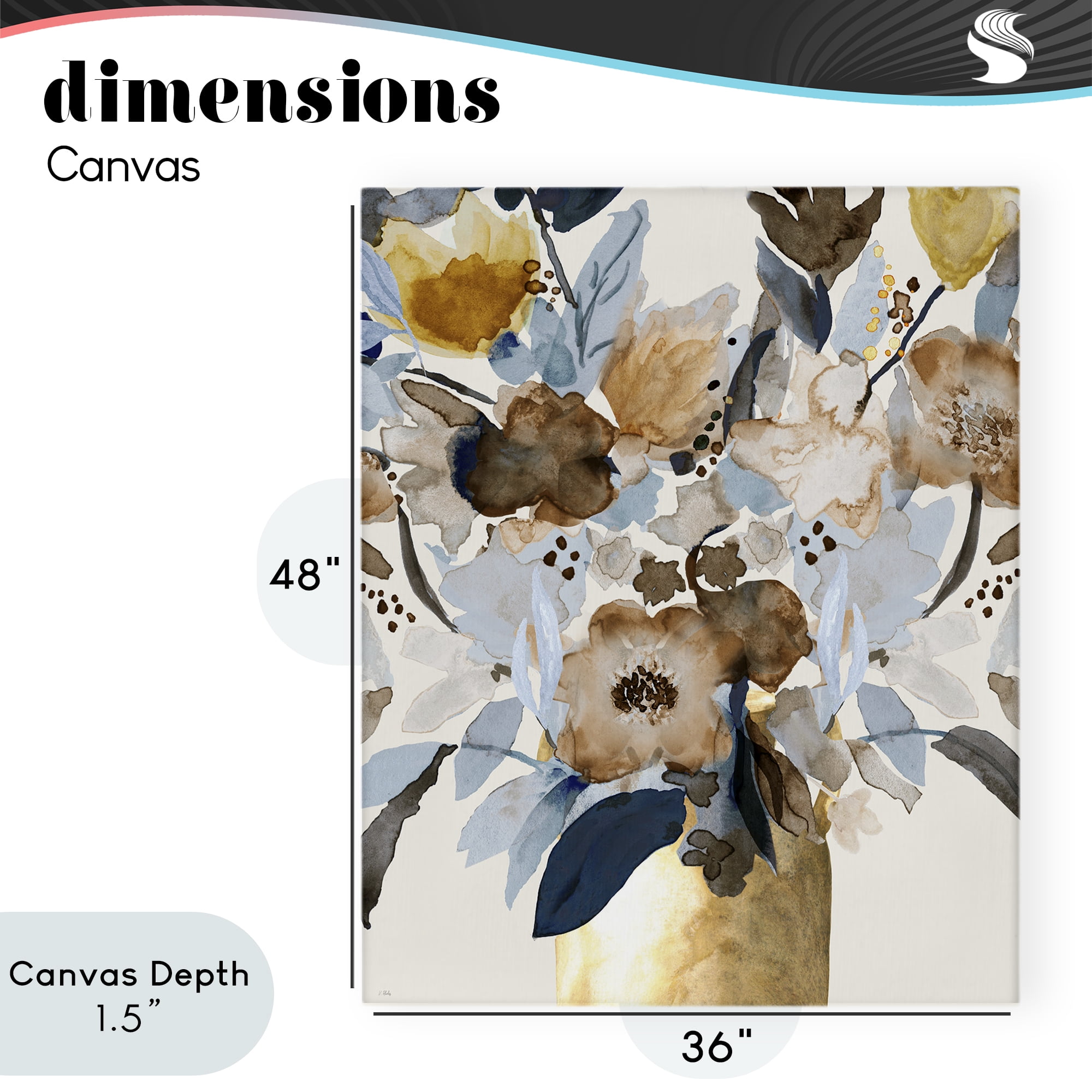 Stupell Industries Expressive Earthy Blossoms Canvas Wall Art, design by Val Rhodes