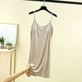 thumbnail image 2 of Ctreela Cozy Nightgown for Women Modal Built in Bra V Neck Camisole Shelf Bra Spaghetti Straps Slip Dress Spaghetti Strap Mini Cami Tank Dress Sleep and Lounge, 2 of 4