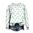 thumbnail image 4 of Craaazy Women's Long Sleeve St Patricks Day Tshirts with Green Shamrock, 4 of 7