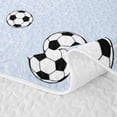 thumbnail image 5 of meiyoeat Cartoon Honeycomb R Letter Twin Quilt Set for Boys, Cute Football Lover Twin Coverlet Set, 2pcs, 1 Comforter and 1 Pillowcase, 5 of 7