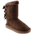 thumbnail image 1 of New Girl's Warm Tall Mid Calf 3 Buttons Faux Sheepskin Fur Kids Shoes Boots (Brown Ann-10 Toddler), 1 of 3