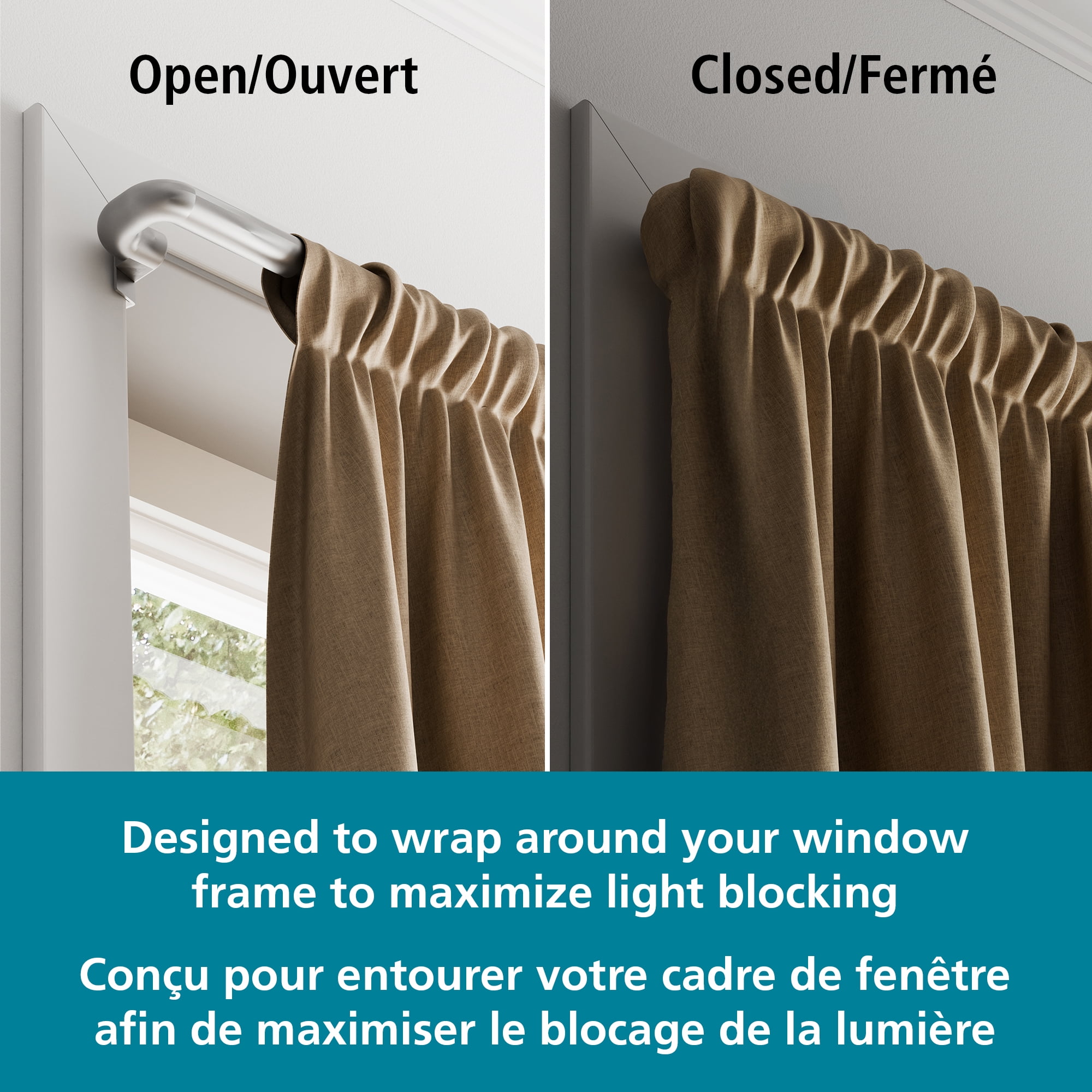 Tringle à rideaux occultants Mainstays, sans perçage, ajustable, 122 à 213 cm