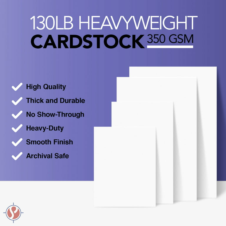 White Silk Matt Card Stock 130lb. Cover (300gsm) - 50 Pk (Choose your size)  (12 x 18)