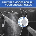 thumbnail image 5 of Ophanie 12 Inch Coverage High Pressure Rain Shower Head Combo with Adjustable Extension Arm, Wide Rainfall & 5 Modes Handheld Showerhead, Dual Anti-Clog Nozzles for Ultimate Experience, Silver Chrome, 5 of 10