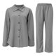 thumbnail image 2 of Gibobby Conjunto de 2 piezas de camisa y pantalones de manga larga con botones para mujer, ropa informal holgada (Gris, M), 2 of 5