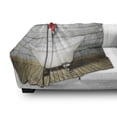 thumbnail image 2 of Vintage Soft Flannel Fleece Throw Blanket, Bathtub in a Room Grunge Wall Classical Floral Foot Resting Sailor Nautical, Cozy Plush for Indoor and Outdoor Use, 60" x 80", White Red Grey, by Ambesonne, 2 of 5