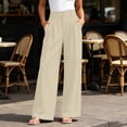 thumbnail image 2 of MYAOYINo Boundaries Womens Loose Fit Wide Leg Pants High Waist Double Button Front Pleats, 2 of 8