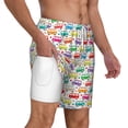 thumbnail image 3 of Picia Colorful Bus pattern Mens Swim Trunks with Compression Liner Stretch Beach Shorts Quick Dry with Zipper Pockets No-Chafing Board Shorts-XX-Large, 3 of 9