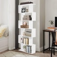 thumbnail image 3 of 6-tier S-shaped Modern White Floorstanding Geometric Bookshelf 27.95 *9.45*74.80in for Living Room, 3 of 20