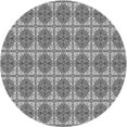 thumbnail image 1 of Ahgly Company Indoor Round Patterned Platinum Silver Gray Area Rugs, 6' Round, 1 of 6
